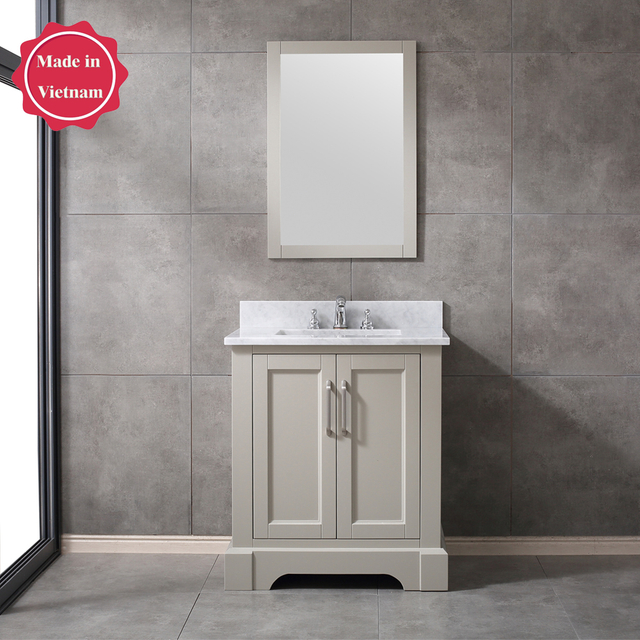 30 inch modern greige Bathroom Vanity with sink