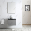 Wall Mounted 24 Inch Small Size Single Sink Solid Wood Cabinet Bathroom Vanity Modern Grey Bathroom Cabinet 