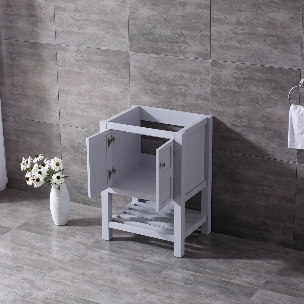 24inch grey bathroom vanity single sink solid wood cabinet 
