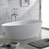 Goose egg shape free standing solid surface matt white bathtub