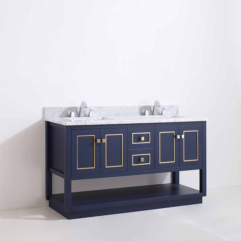 60 inch navy blue countertop Bathroom Vanity