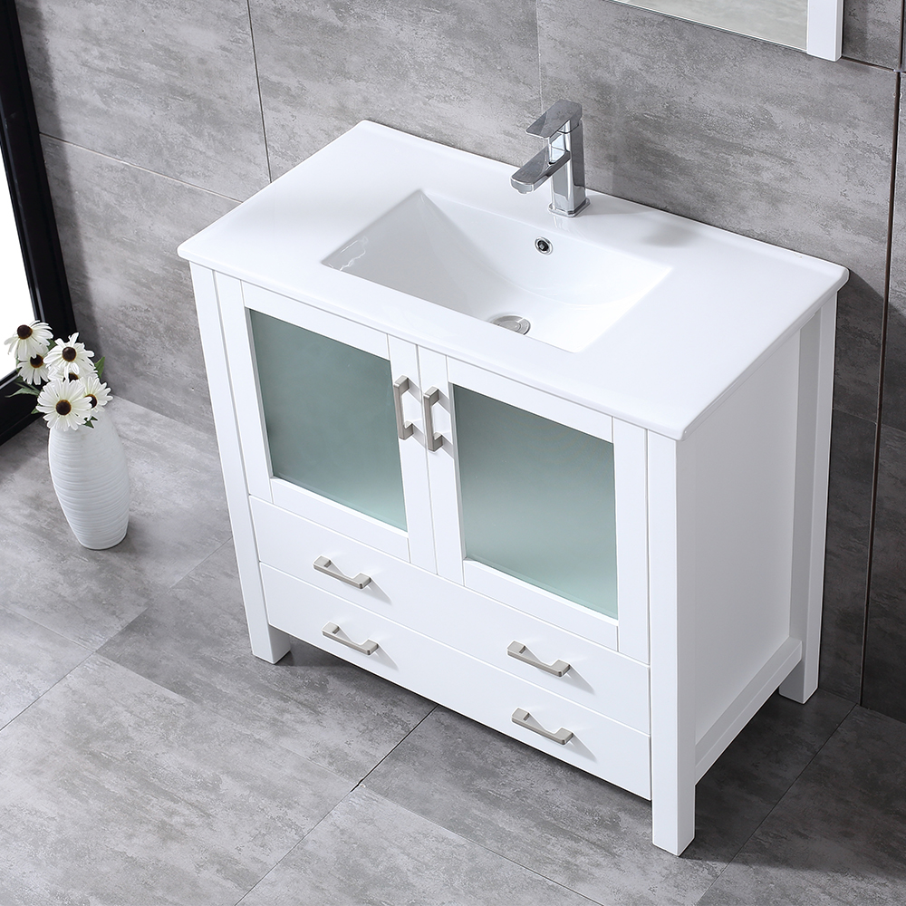 36 inch corner white Bathroom Vanity
