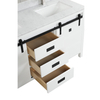 Solid wood cabinet 60 inch white color double sinks bathroom vanity with carrara marble top