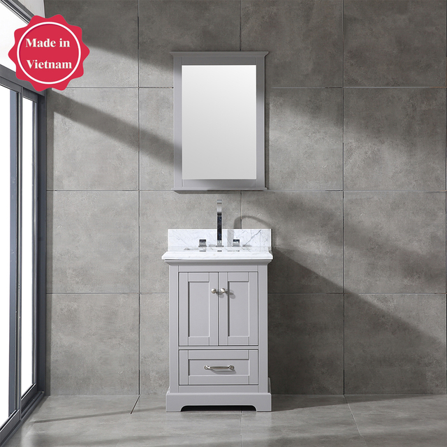traditional 24 inch gray Bathroom Vanity