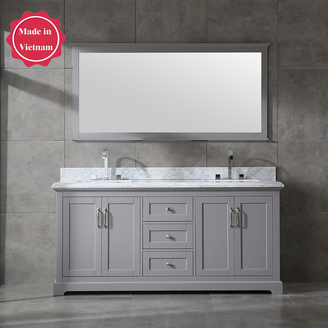 traditional 72 inch grey Bathroom Vanity