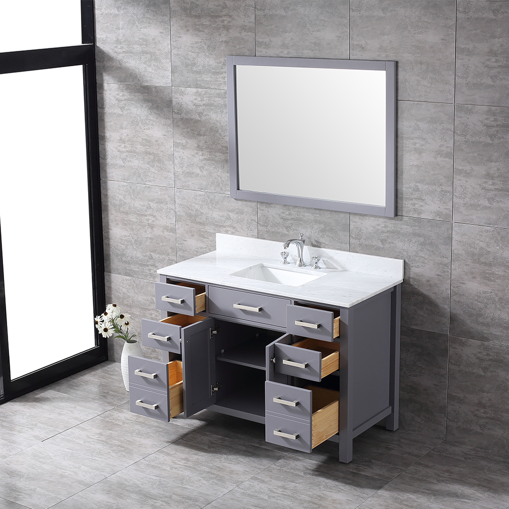 48 inch dark grey floor mounted Bathroom Vanity