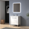 30 inch contemporary white Bathroom Vanity with metal bracket