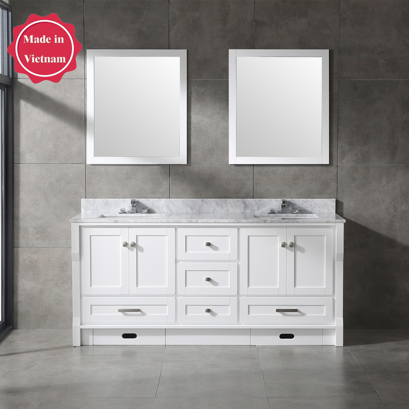 72 inch marble white Bathroom Vanity for corner