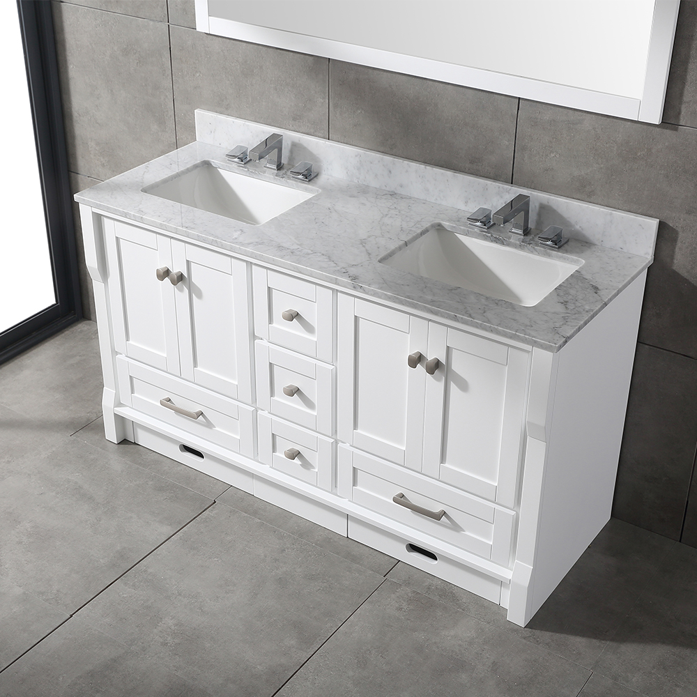 60 inch modern white Bathroom Vanity for floor