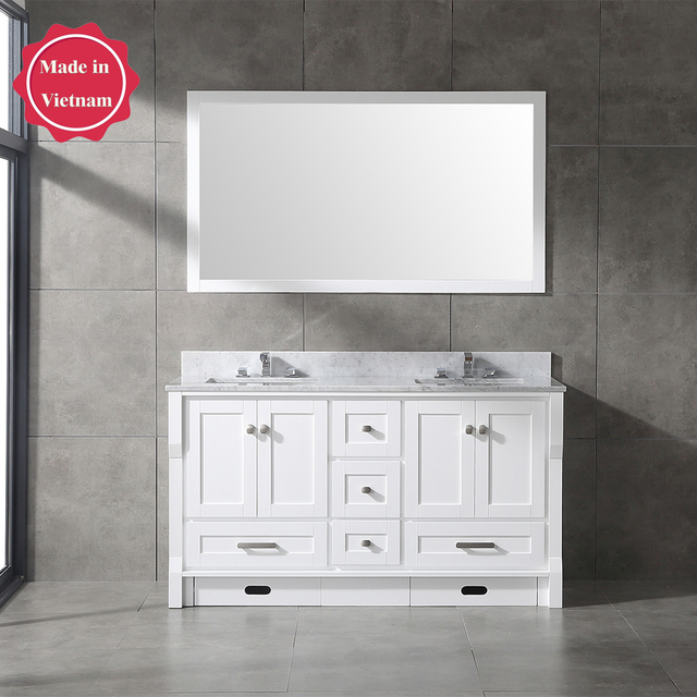 60 inch modern white Bathroom Vanity for floor