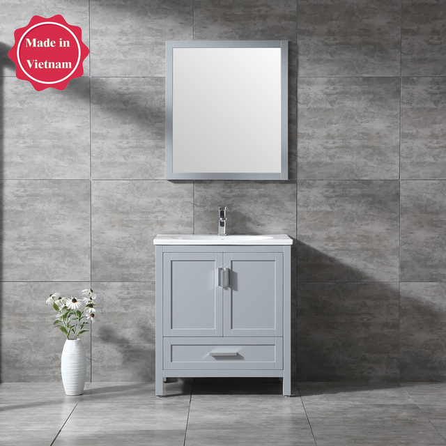 30 inch grey single sink Bathroom Vanity