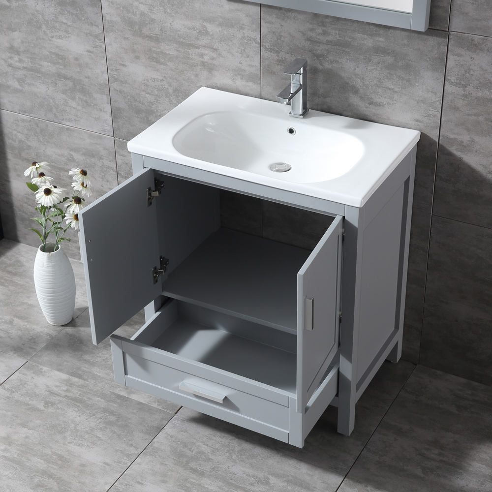 30 inch grey single sink Bathroom Vanity