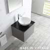 Wall Mounted 24 Inch Small Size Single Sink Solid Wood Cabinet Bathroom Vanity Modern Grey Bathroom Cabinet 