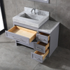 42 inch grey finishing single sink solid wood cabinet with 4" thickness top