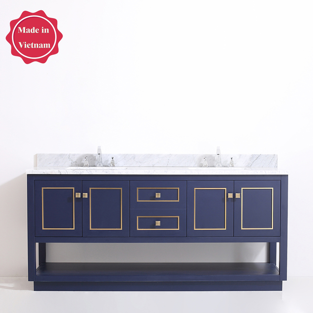 72 inch navy blue free standing Bathroom Vanity