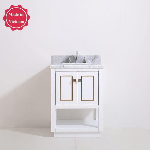 24 inch white floor mounted Bathroom Vanity