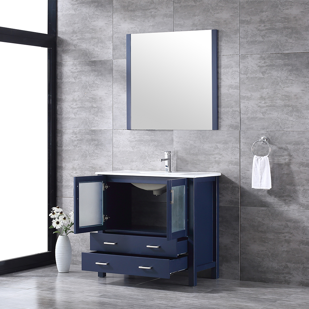 36 inch navy blue free standing Bathroom Vanity