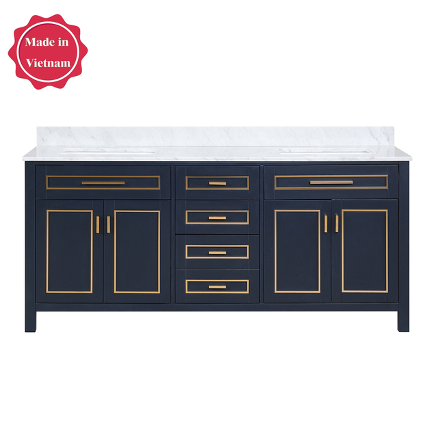 72 inch navy blue free standing Bathroom Vanity