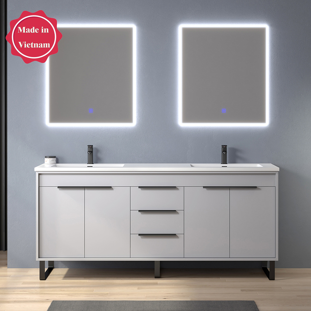 72 inch gray free standing Bathroom Vanity
