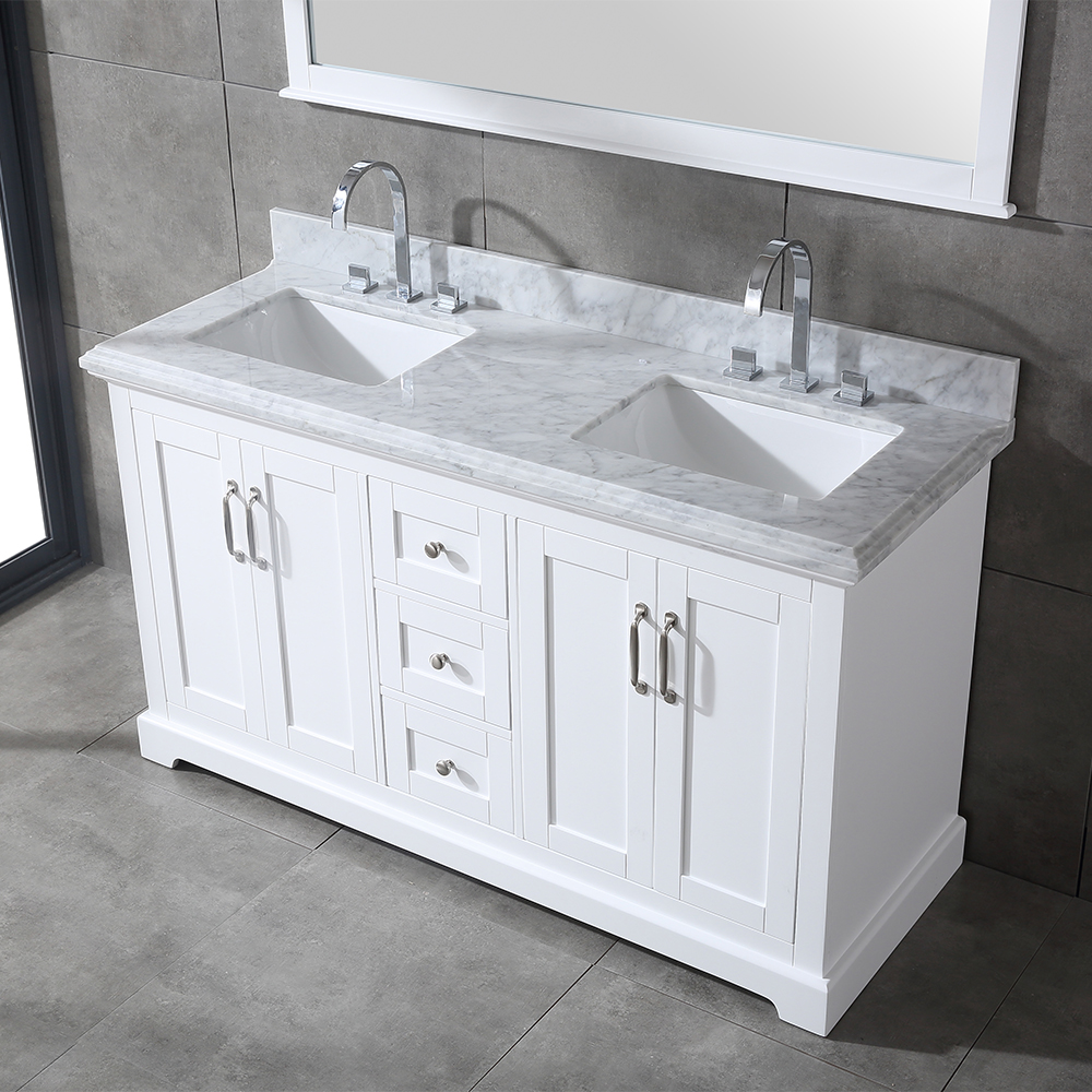 60 inch small White wood Bathroom Vanity
