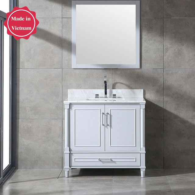 modern gray floor mounted Bathroom Vanity
