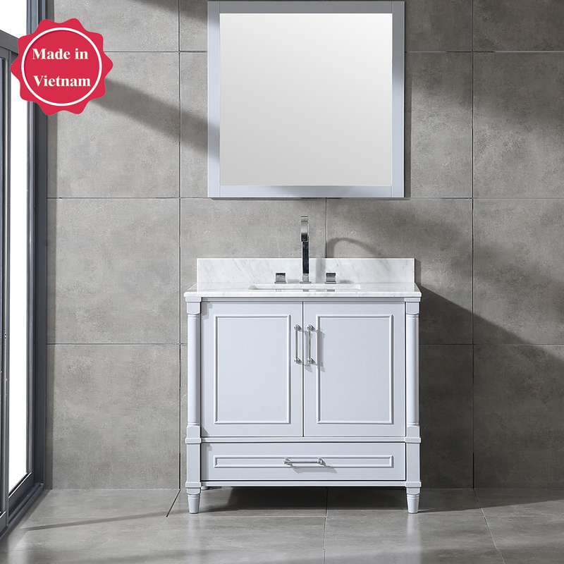 modern gray floor mounted Bathroom Vanity