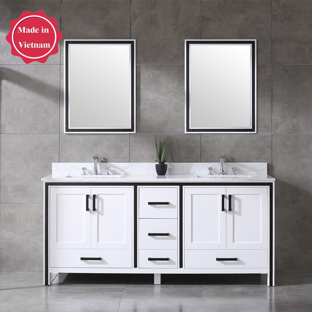 72 inch stone white Bathroom Vanity with sink