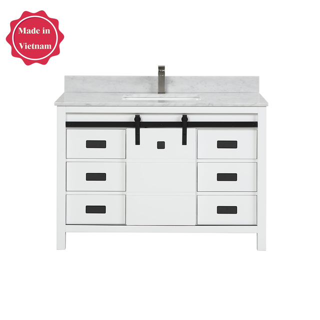48 inch white vintage Bathroom Vanity for floor
