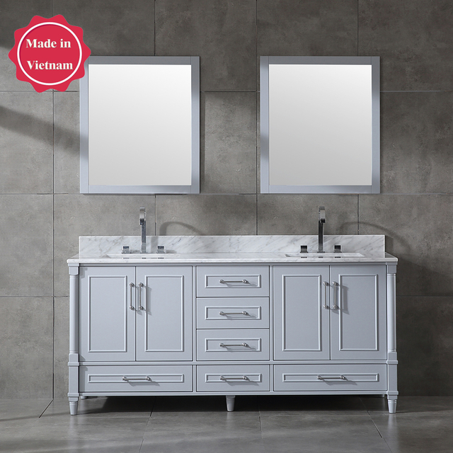 72 inch gray floor mounted Bathroom Vanity
