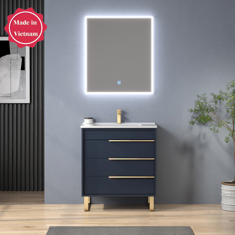 30 inch navy blue free standing Bathroom Vanity