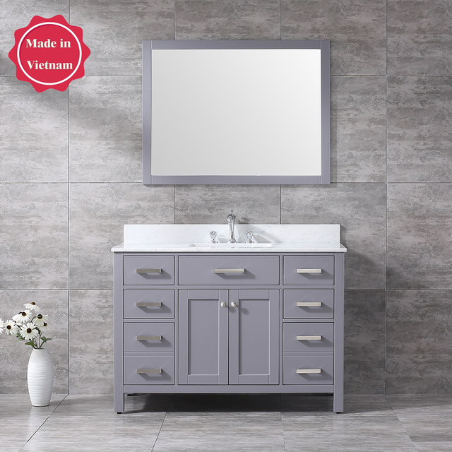 48 inch dark grey floor mounted Bathroom Vanity