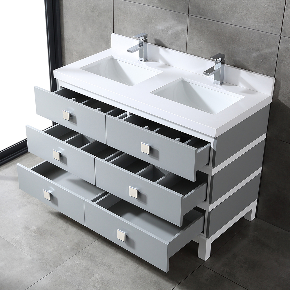 48 inch Grey modern Bathroom Vanity