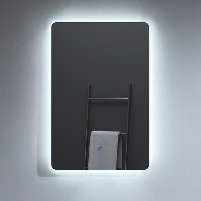 small personalised wall mounted bathroom LED mirror