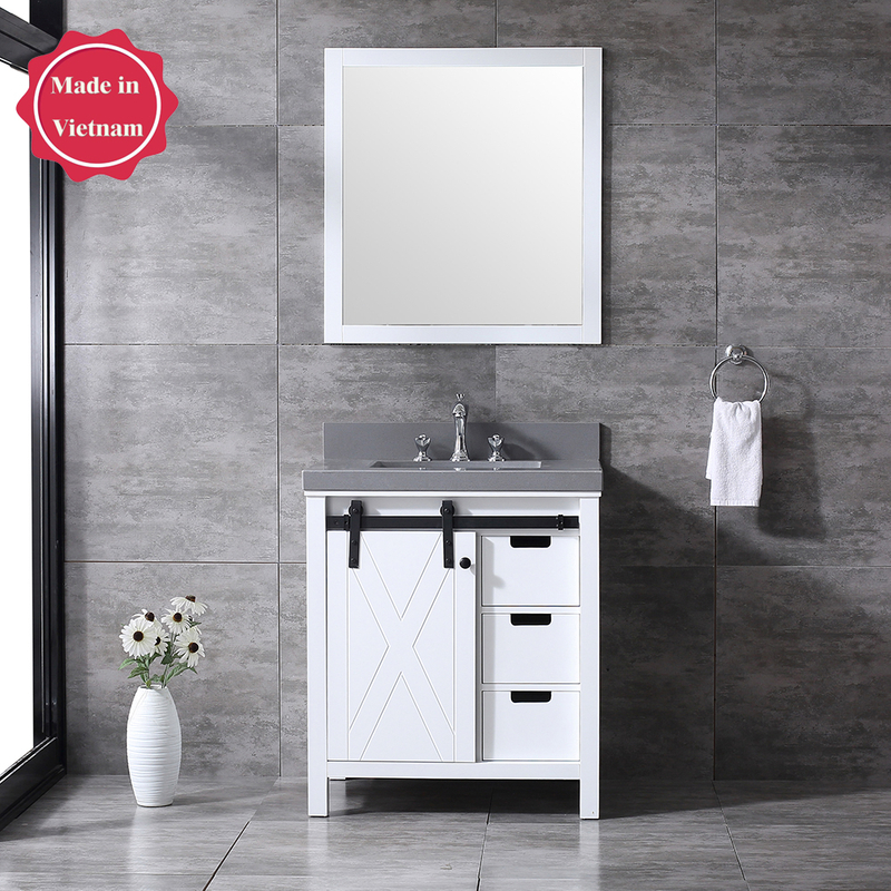 30 inch white modern corner Bathroom Vanity