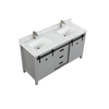 60 inch grey modern Bathroom Vanity for floor