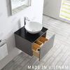 Wall Mounted 24 Inch Small Size Single Sink Solid Wood Cabinet Bathroom Vanity Modern Grey Bathroom Cabinet 