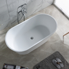 Oval shape free standing solid surface matt white bathtub