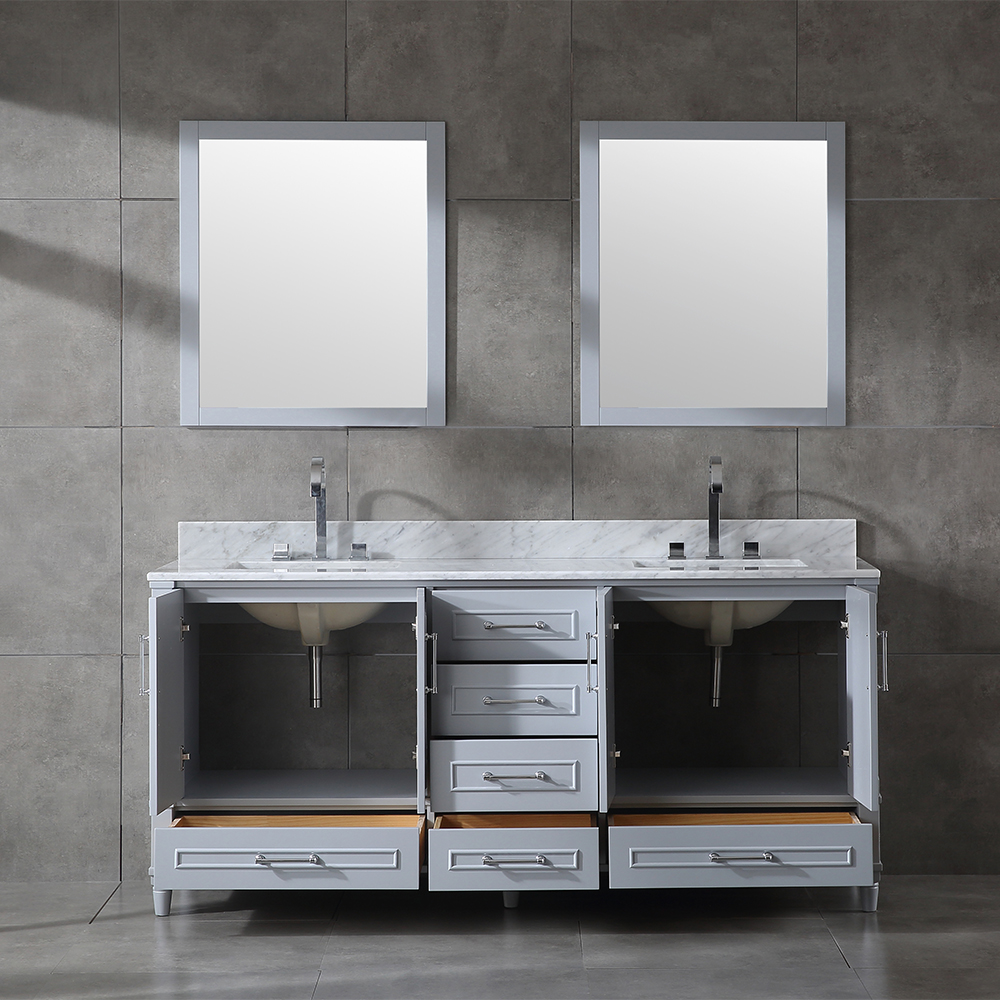 72 inch gray floor mounted Bathroom Vanity