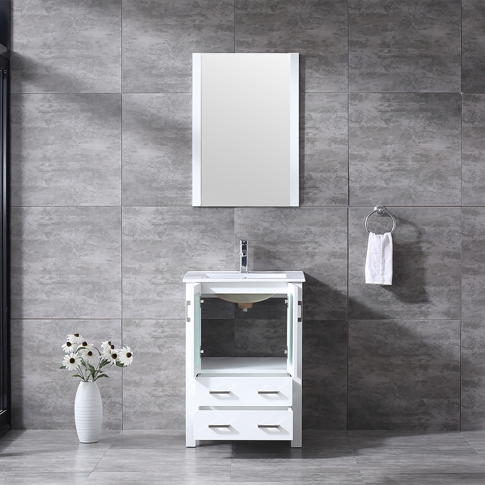 24 inch white free standing Bathroom Vanity