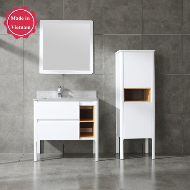 36 inch white corner Bathroom Vanity
