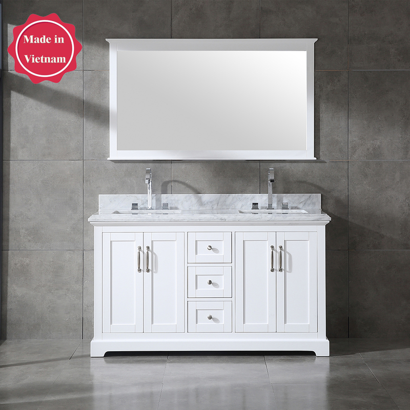 60 inch small White wood Bathroom Vanity
