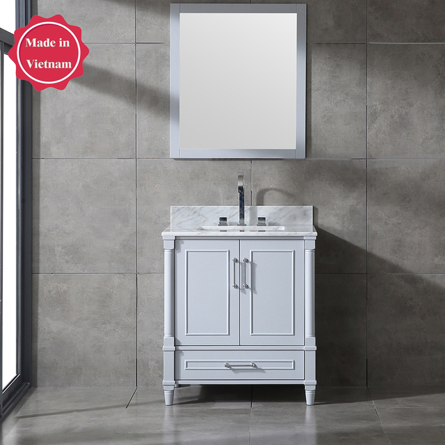 traditional gray free standing Bathroom Vanity