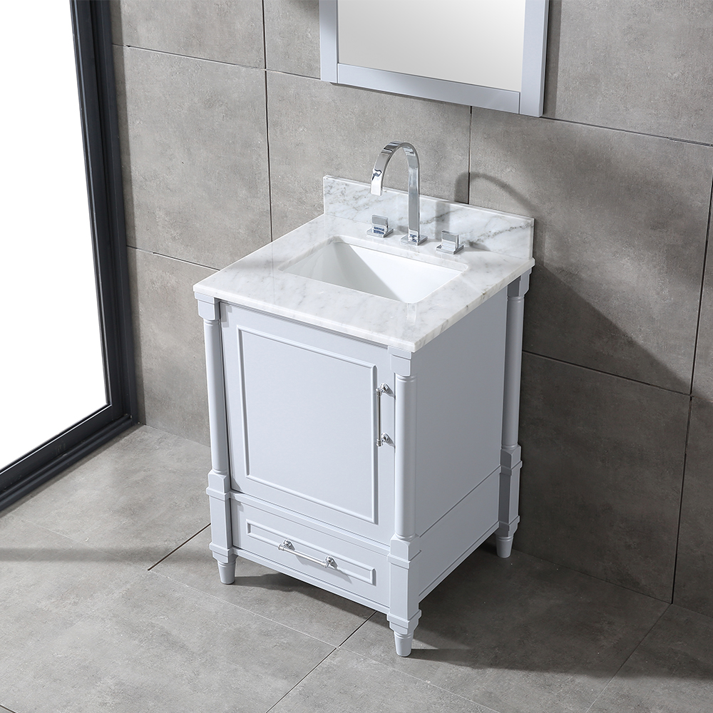 small gray floor mounted Bathroom Vanity