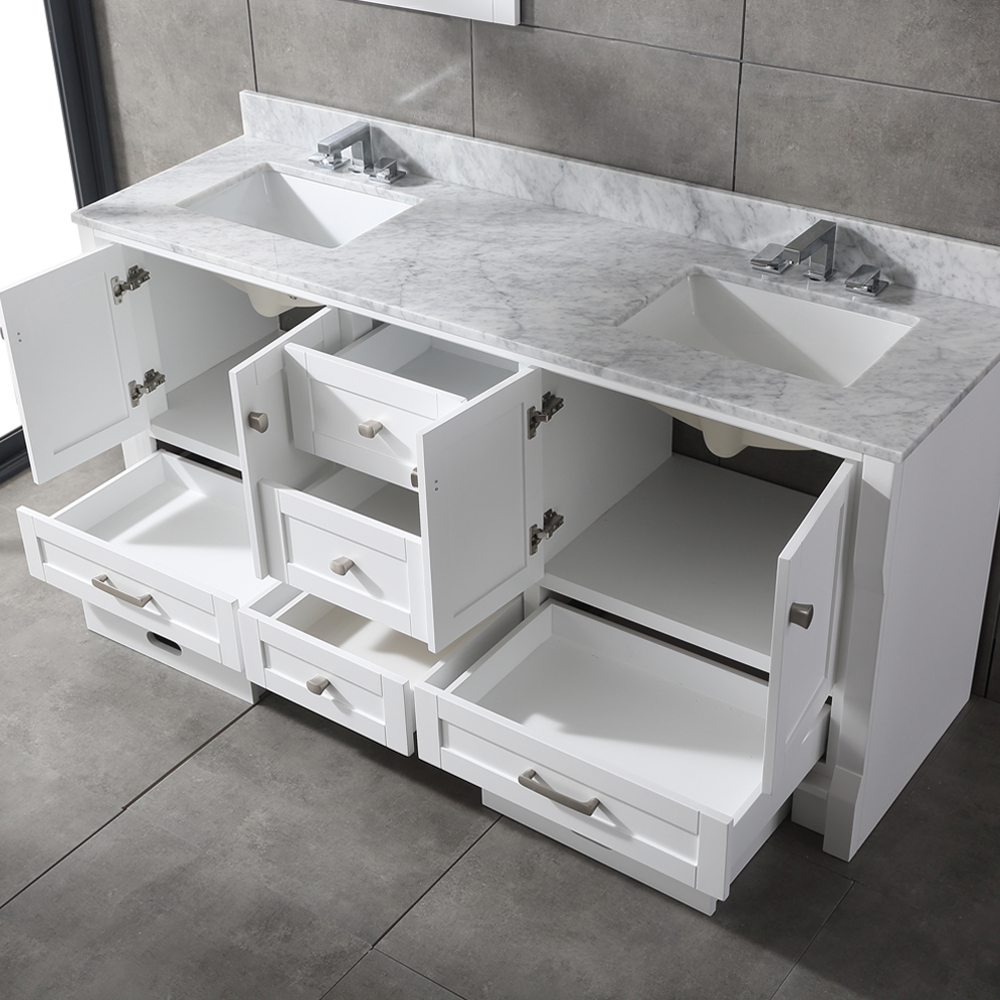 72 inch marble white Bathroom Vanity for corner