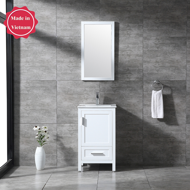 20 inch white small Bathroom Vanity for floor