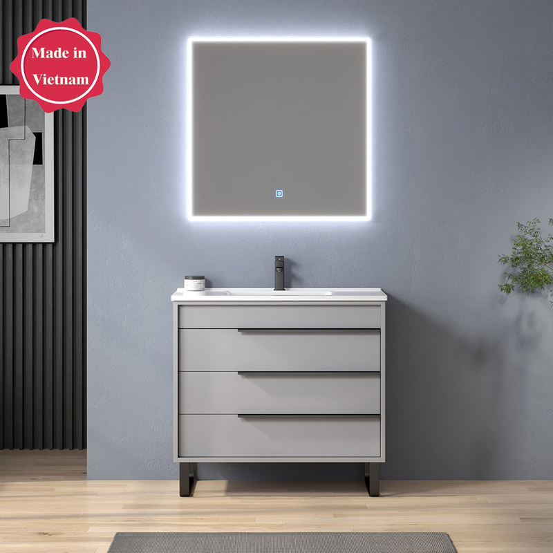 36 inch grey traditional free standing Bathroom Vanity