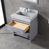 42 inch grey finishing single sink solid wood cabinet with 4" thickness top